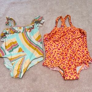 Wonder Nation Kids One Piece Swimsuit Set - Orange and Multicolor
